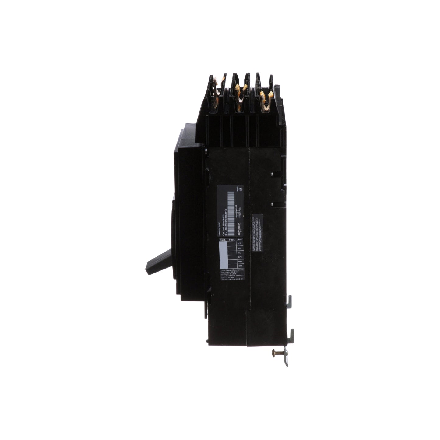 Interruptor Electrónico Powerpact M, de 400A, 3 Polos, 25 kA a 600V, I-Line, Et1.0 Schneider Electric MJA36400
