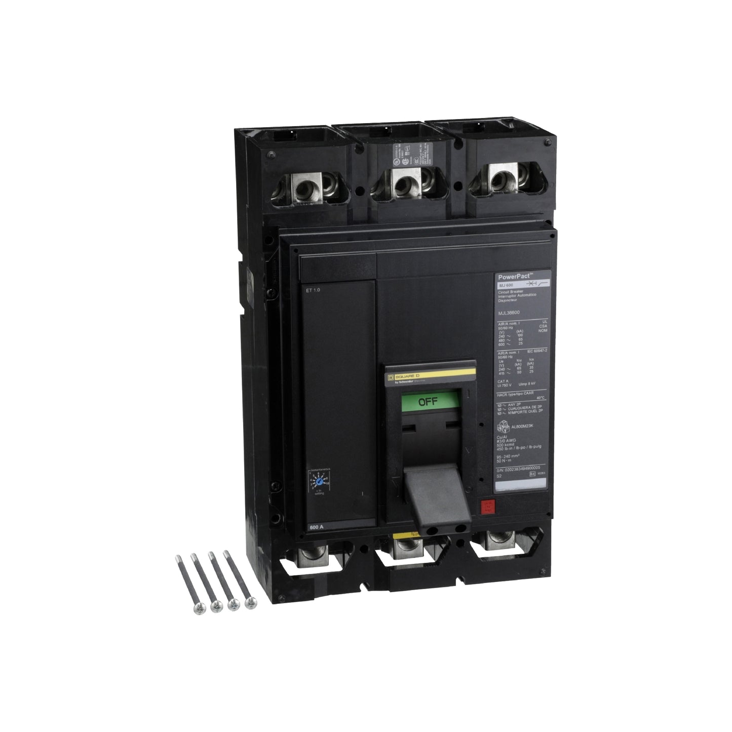 M 65 kA 3 P 600V 600A Et 1.0 Schneider Electric MJL36600