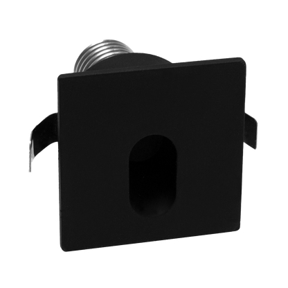 Lampara de Pared LED Empotrable 1W Luz Cálida Negro Illux