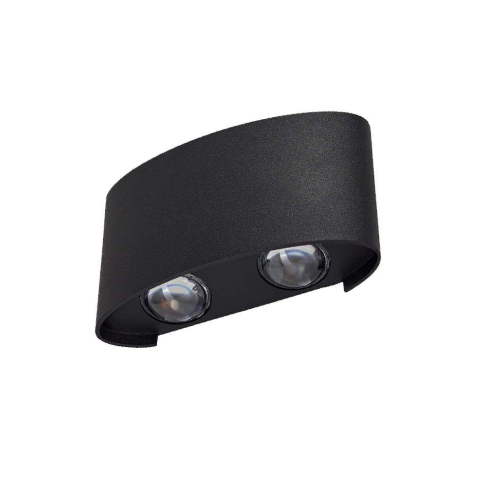 Lámpara LED de Sobreponer en Pared Exterior Luz Cálida Negro 4W Illux