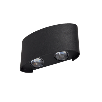 Lámpara LED de Sobreponer en Pared Exterior Luz Cálida Negro 4W Illux
