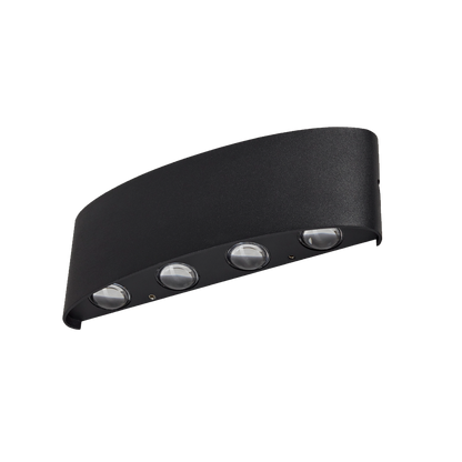 Lámpara LED de Sobreponer en Pared Exterior Luz Cálida Negro 8W Illux
