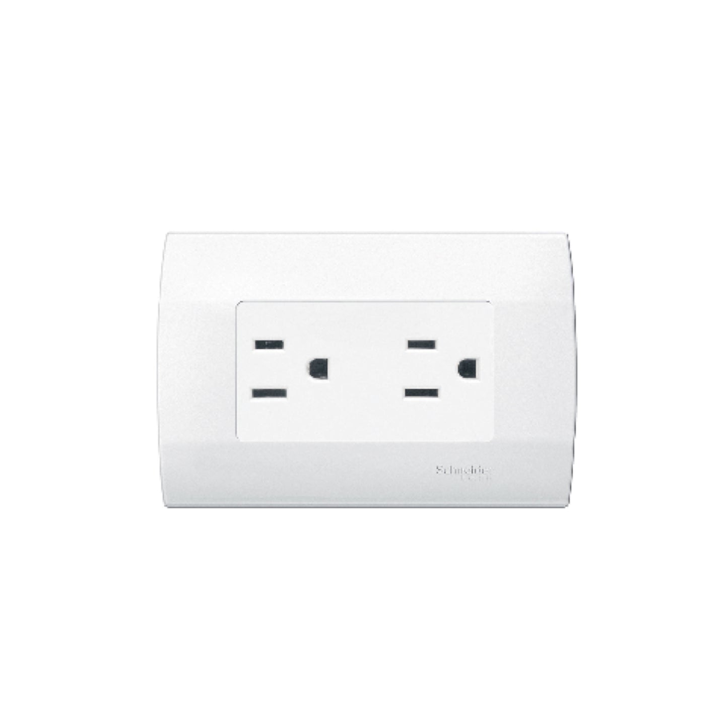 Contacto Dúplex con Placa Marisio de 15A, 127 VCA, 1 X 3 Módulos, 2 P+t, Color Blanco Schneider Electric MWD60604
