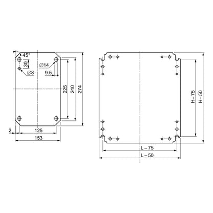 Gabinete Eléctrico, Placa de Montaje Ciega al 800 X An 800 MM en Chapa de Acero Galvanizado Schneider Electric NSYMM88