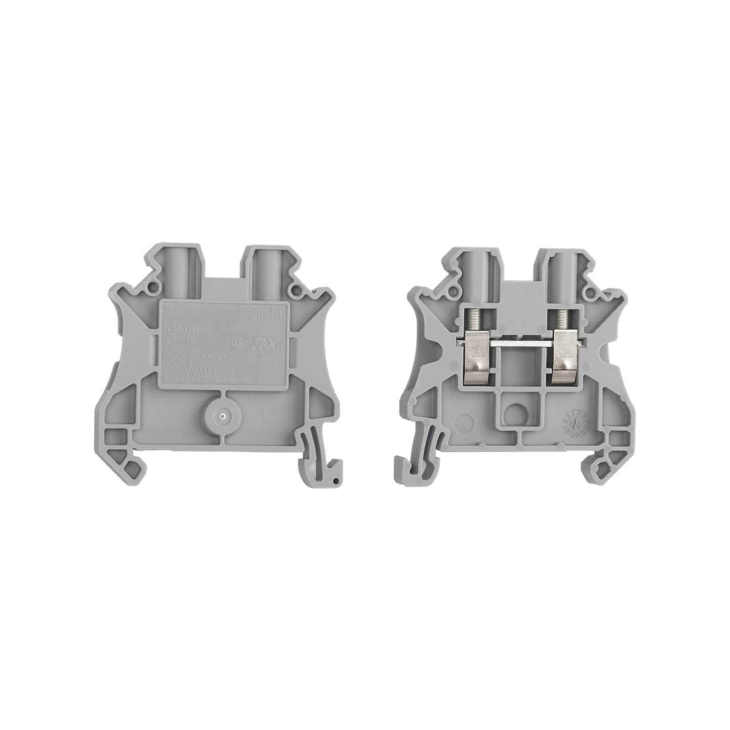 Gabinete Eléctrico, Linergy Passthrough Terminal Block-4 mm² 32A Single-Level 1x1 Screw-Grey Schneider Electric NSYTRV42