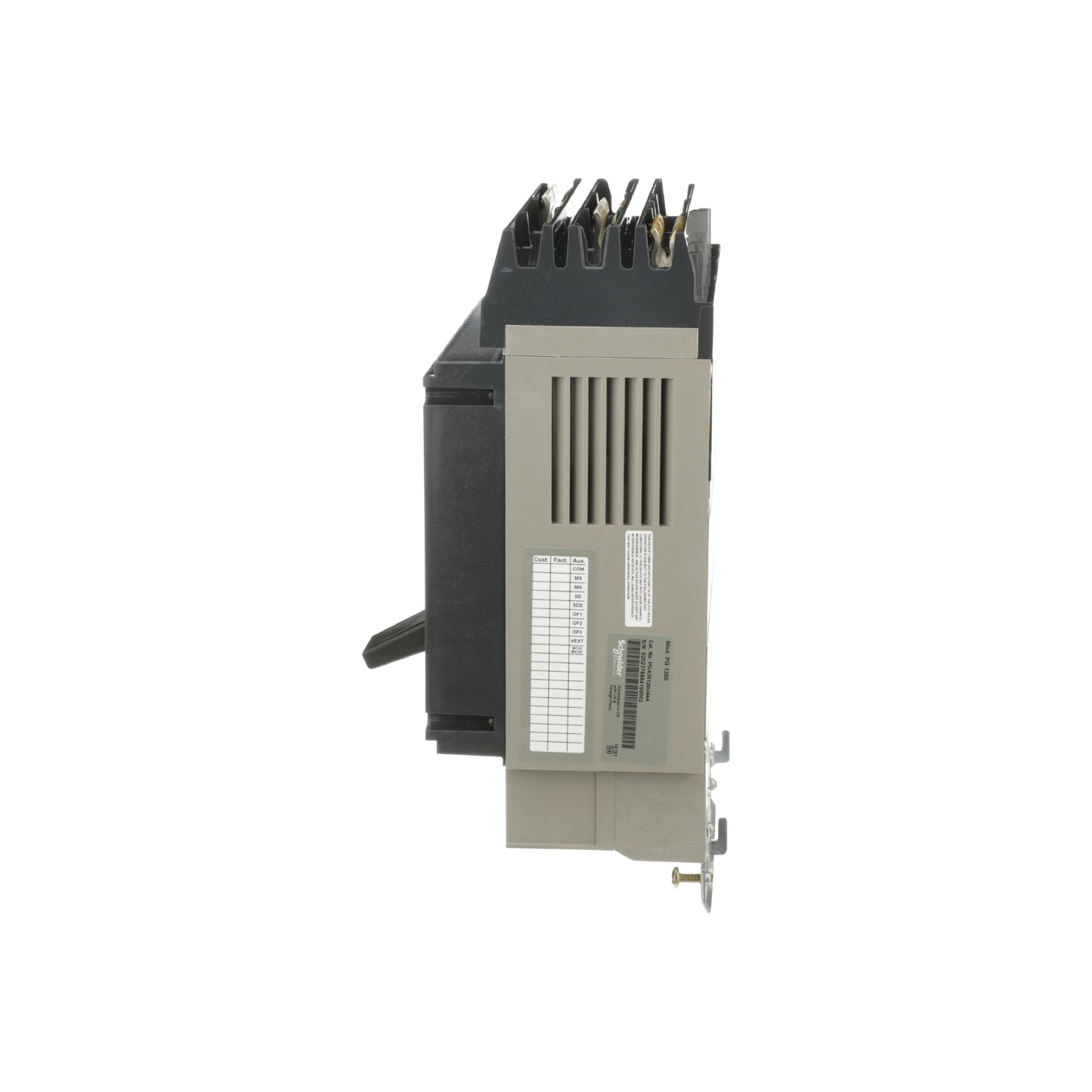 Interruptor Electrónico Powerpact P, de 1200A, 3 Polos, 18 kA a 600V, I-Line, 6.0A Schneider Electric PGA36120U44A