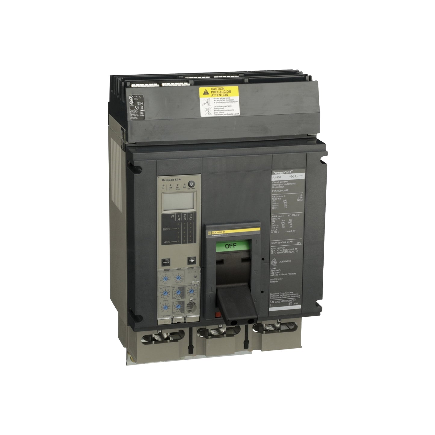 P 65 kA 3 P 600V 800A Schneider Electric PJA36080U44A