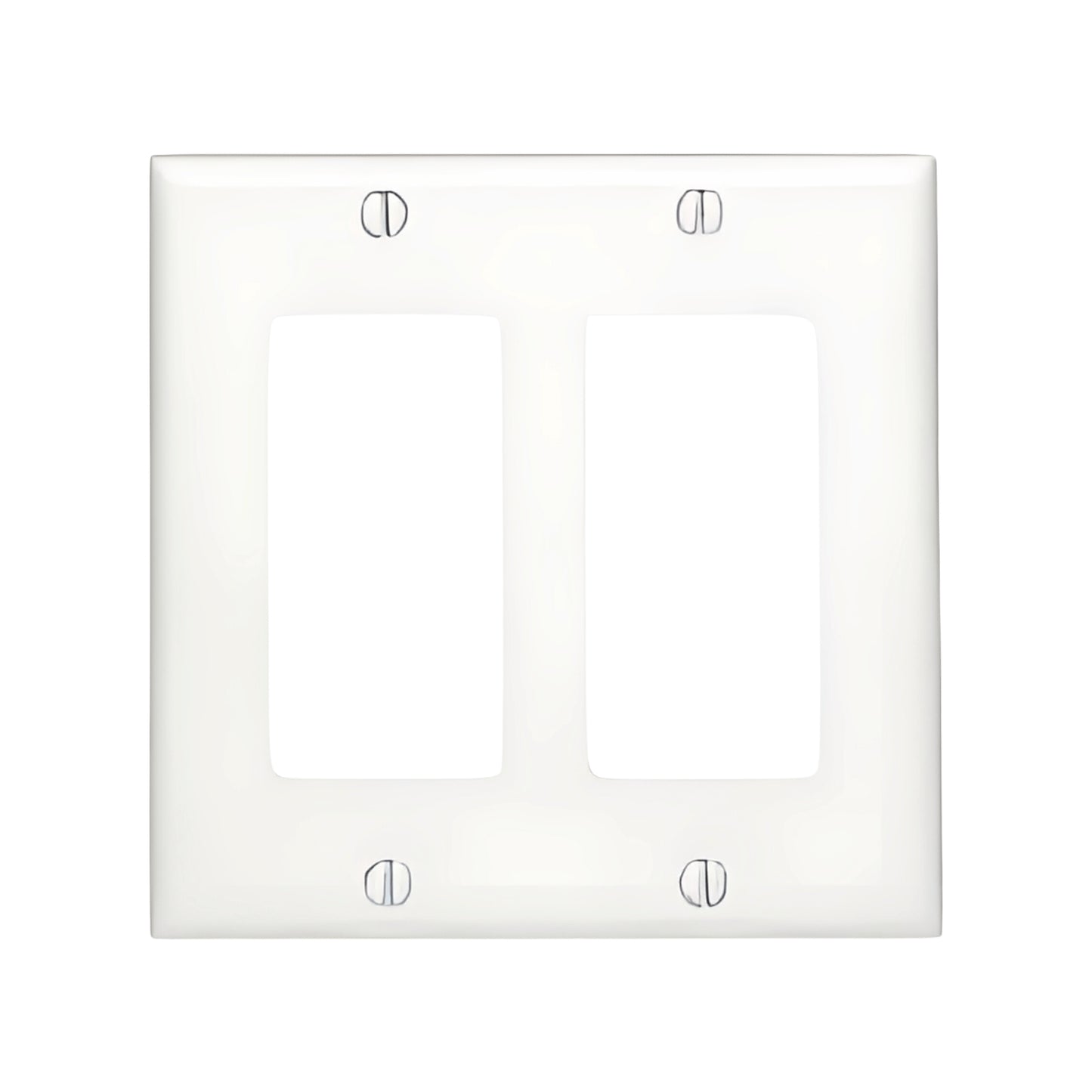 Placa de 2 Ventanas para Contacto GFCI Blanco Decora Leviton
