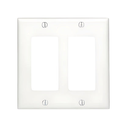 Placa de 2 Ventanas para Contacto GFCI Blanco Decora Leviton