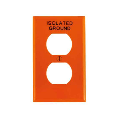 Placa de Nylon Naranja para Contacto Dúplex Tierra Aislada Leviton
