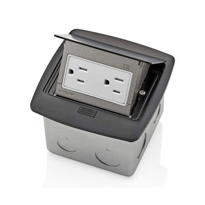 Caja Pop Up con Contacto Dúplex 15A Negro Mate Leviton