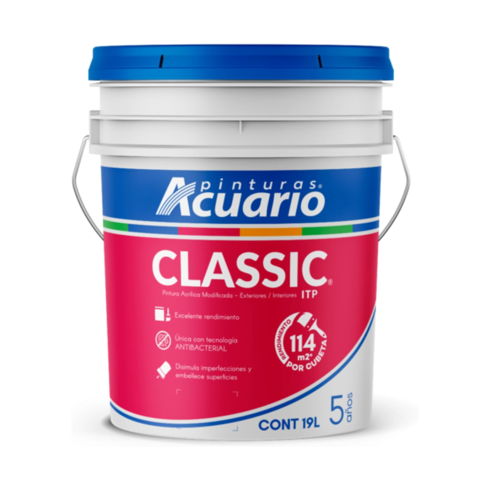 Pintura Blanca Classic Vinil Acrilica 19 Lts Acuario