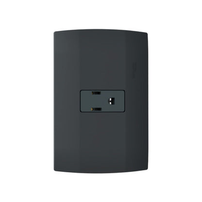 Placa Armada con Contacto 2P+T color Negro Marisio Schneider Electric MWD60277