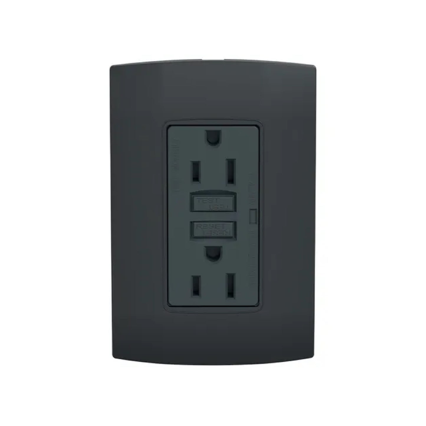 Placa Armada con Contacto Dúplex 2P+T 15A Falla a Tierra color Negro Marisio Schneider Electric MWD60787
