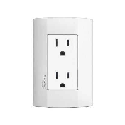 Placa Armada con Contacto Dúplex 2P+T 15A color Blanco Marisio Schneider Electric MWD131317544