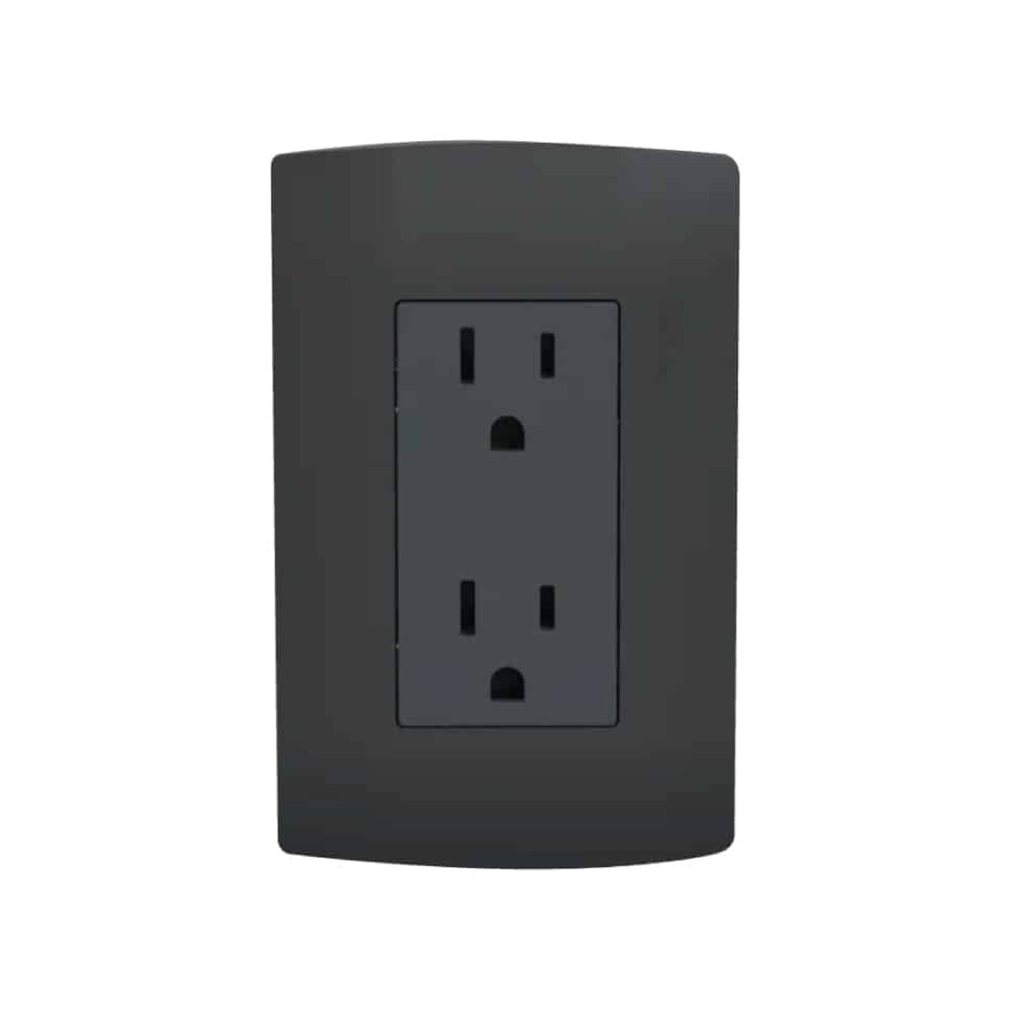 Placa Armada con Contacto Dúplex 2P+T 15A color Negro Marisio Schneider Electric MWD60607