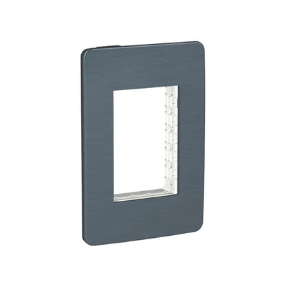 Placa de 3 Módulos y 1 Segmento color Aluminio Grafito Orion Schneider Electric S733603765