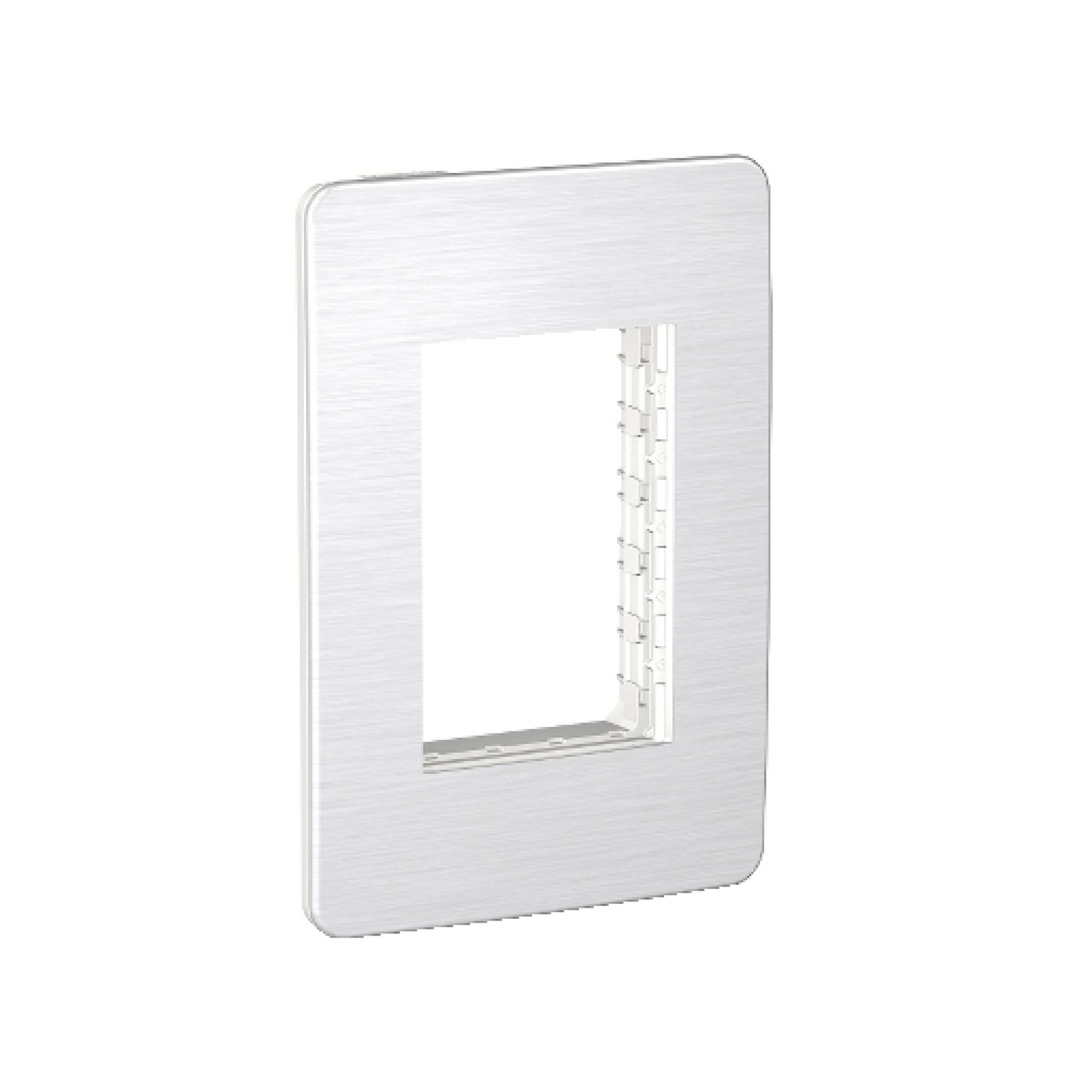 Placa de 3 Módulos y 1 Segmento color Aluminio Plata Orion Schneider Electric S733603635
