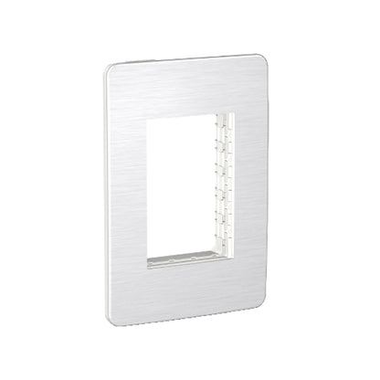 Placa de 3 Módulos y 1 Segmento color Aluminio Plata Orion Schneider Electric S733603635