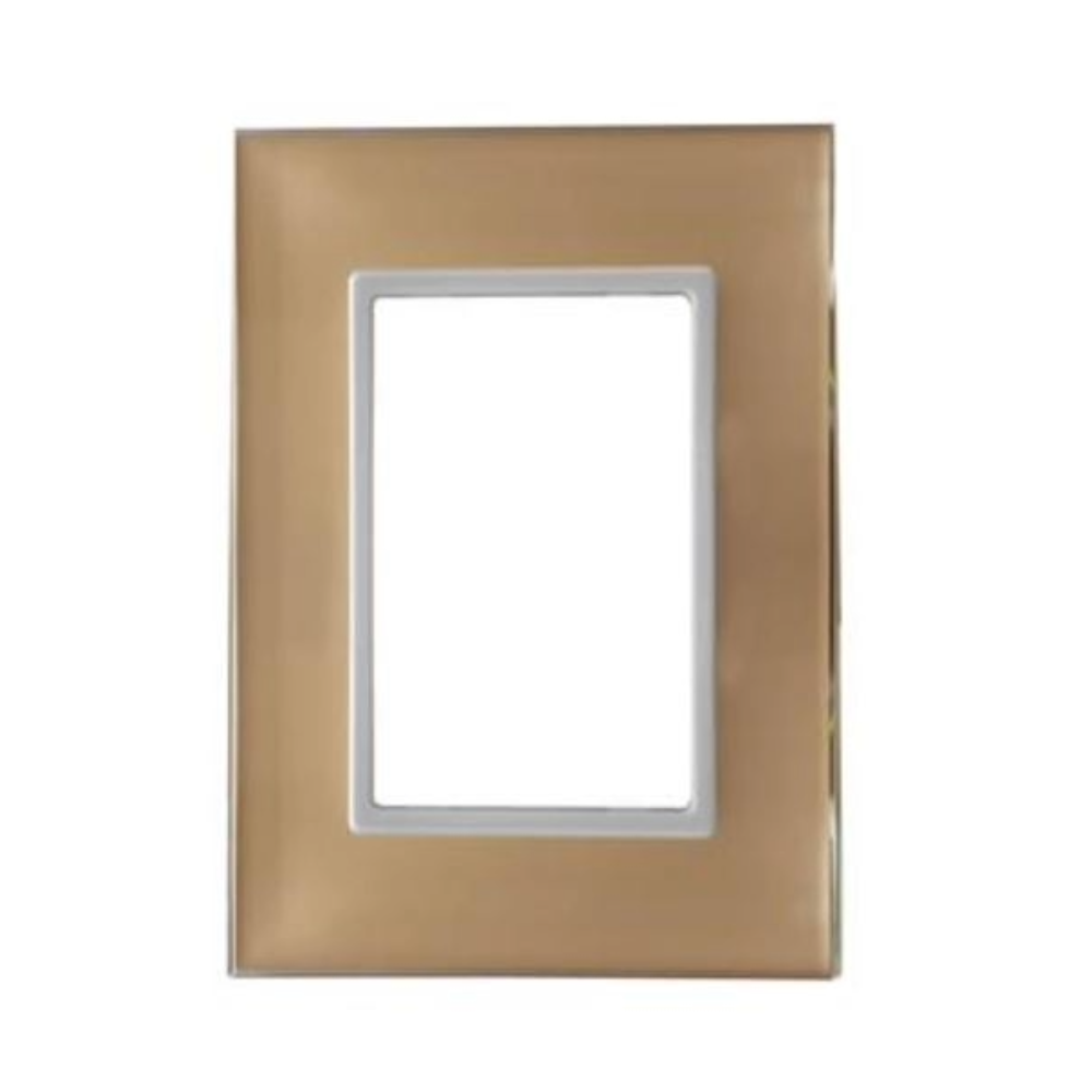 Placa de 3 módulos Champagne cristal Royer 100 Plus Eaton