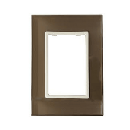Placa de 3 módulos Chocolate cristal Royer 100 Plus Eaton