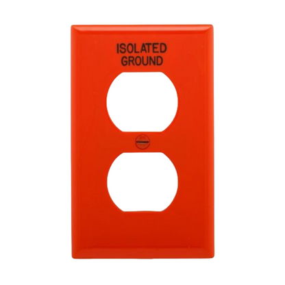 Placa para Contacto Dúplex Naranja Tierra Aislada