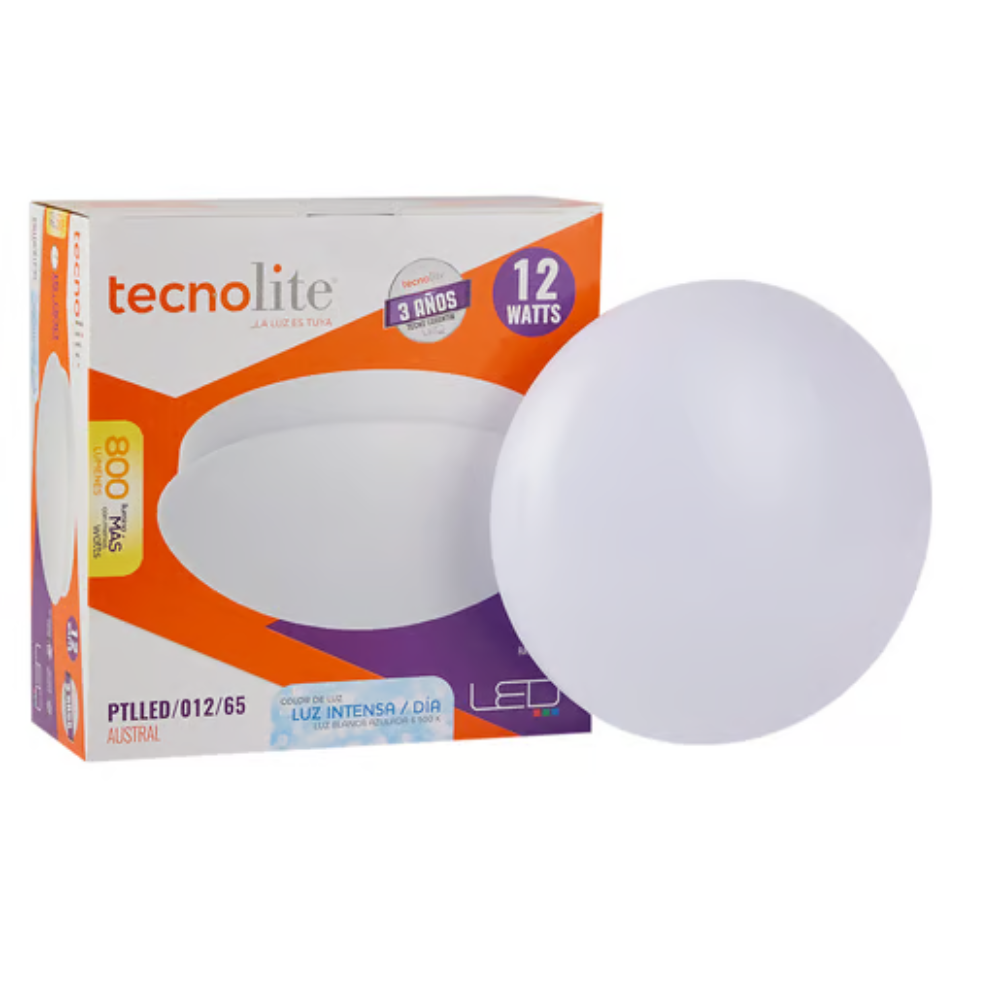 Plafón LED Luz Fría 12W Blanco Tecnolite