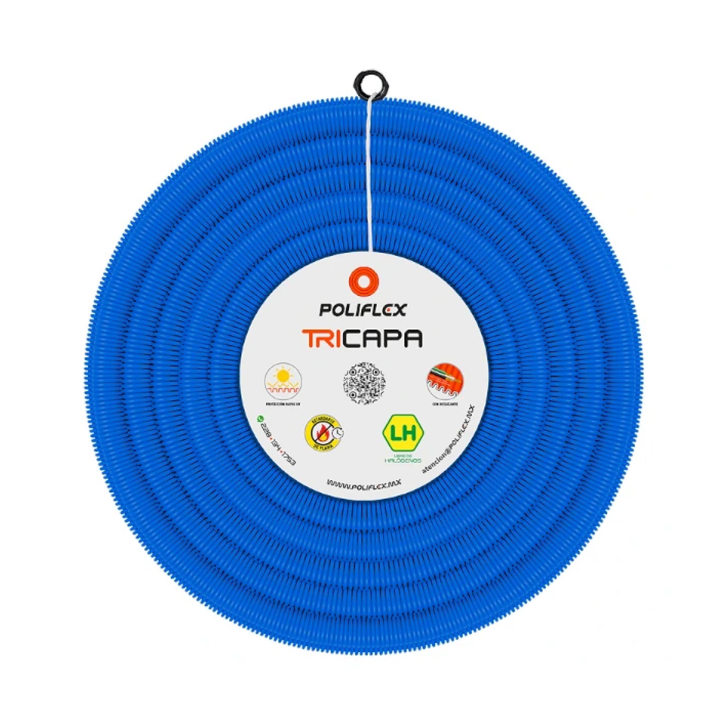 Poliducto Azul 3/4" con Guía 50m Poliflex