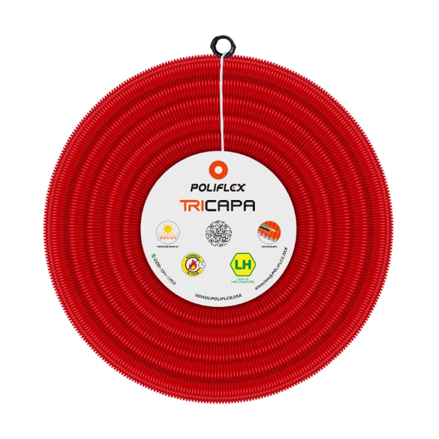 Poliducto Rojo pesado 3/4" con Guía 50m Poliflex