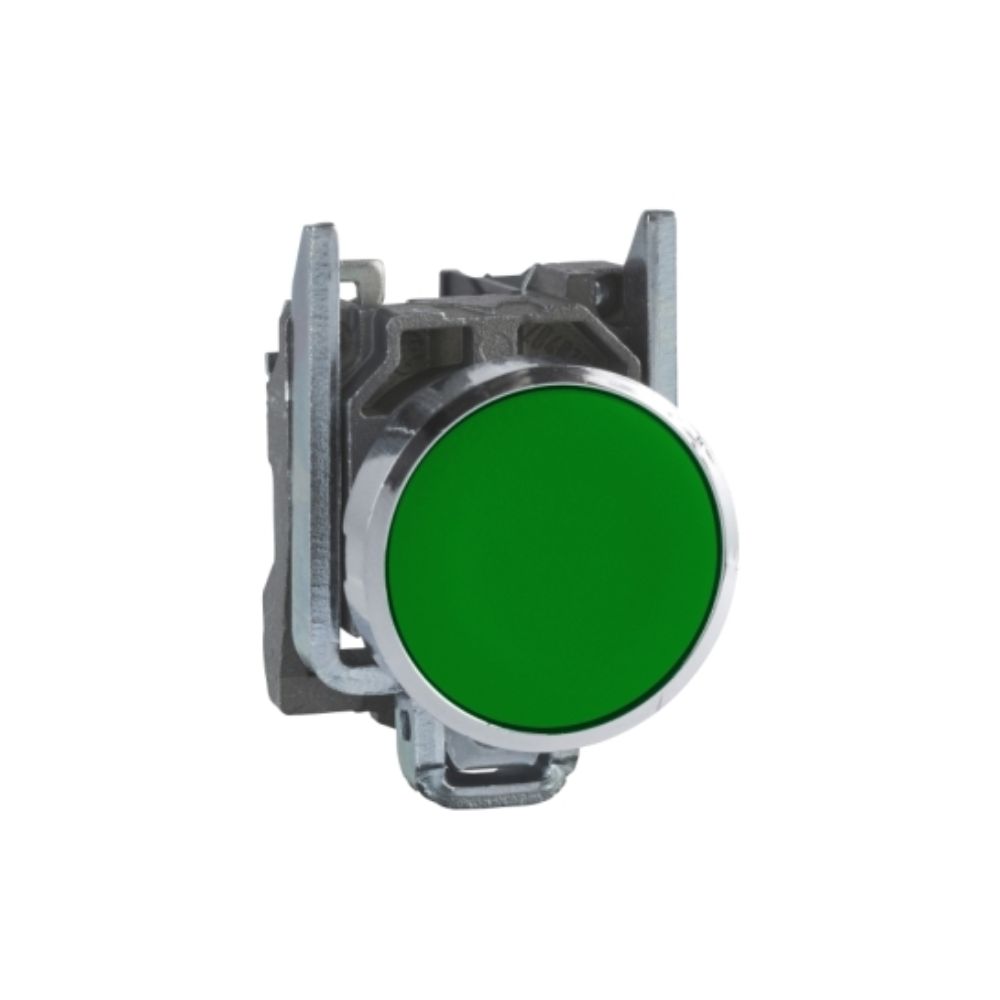 Pulsador Verde 22 mm Retorno Resorte Nivelado 1 NA Schneider Electric XB4BA31