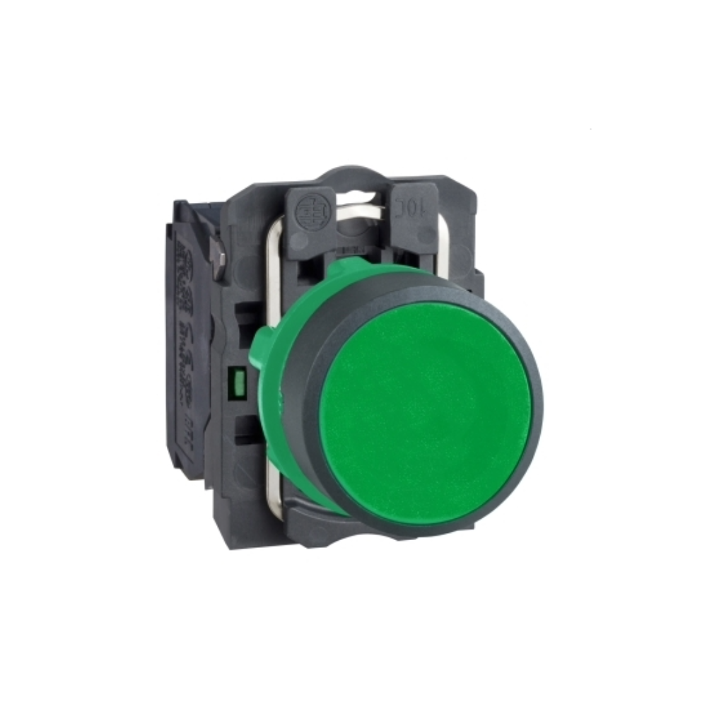 Pulsador Verde 22 mm Retorno Resorte Nivelado 1 NA Schneider Electric XB5AA31