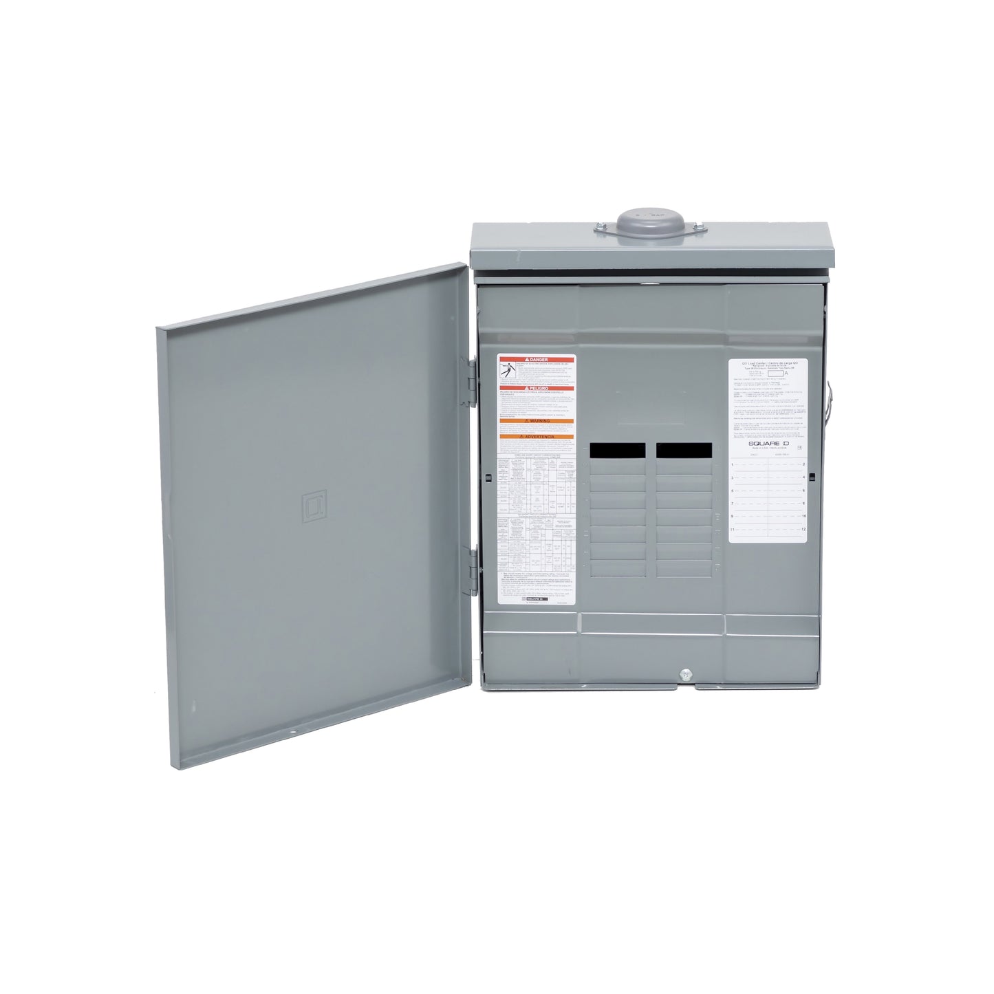 Centro de Carga QO Square D 125A 1F 12P NEMA 3R con Barra a Tierra y Neutro Schnieder Electric QO112L125PGRB
