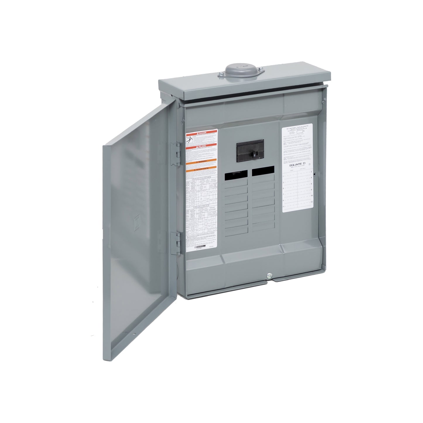 Centro de Carga QO Interruptor Principal 100 A, 1 F, 3H 12 Espacios, NEMA3R, Pon Schneider Electric QO112M100PRB