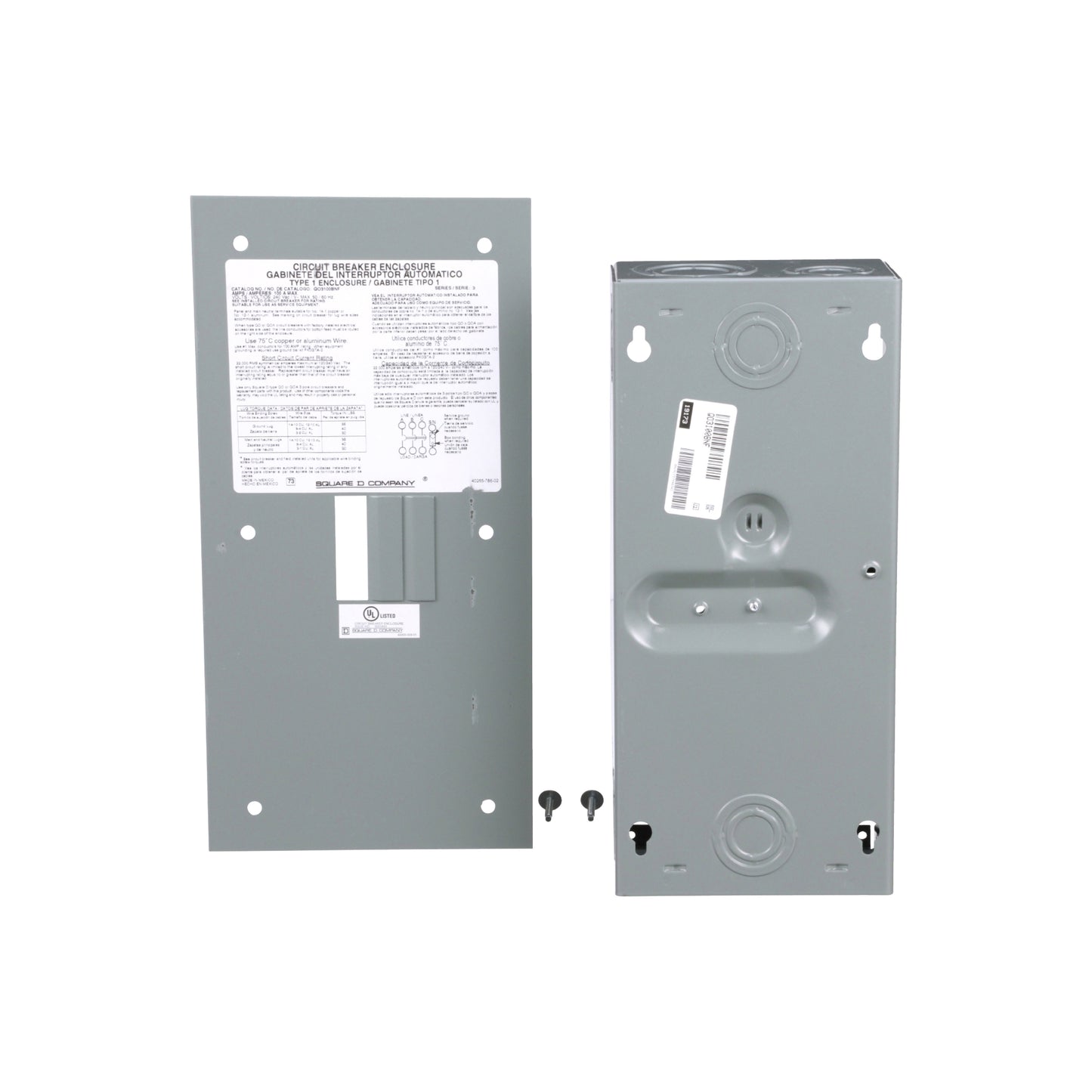 Centro de Carga QO de Zapatas Square D 100A 3F 3P NEMA1 para Empotrar Schneider Electric QO3100BNF