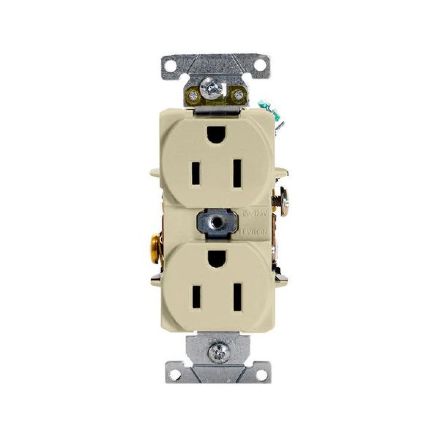 Contacto Dúplex 2P 3H 15A 125V Marfil Leviton
