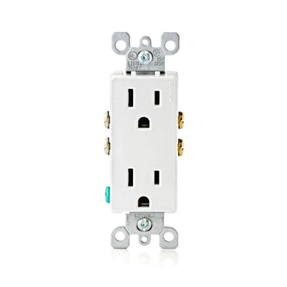 Contacto Dúplex con Tierra 15A 125V Blanco Decora Leviton