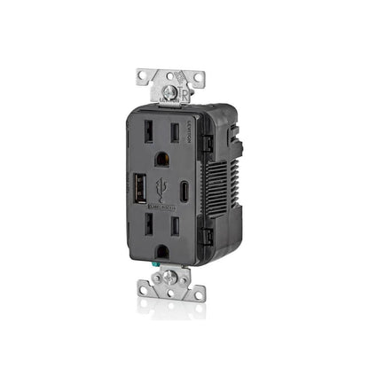Contacto Dúplex con Puerto USB + C Negro Leviton