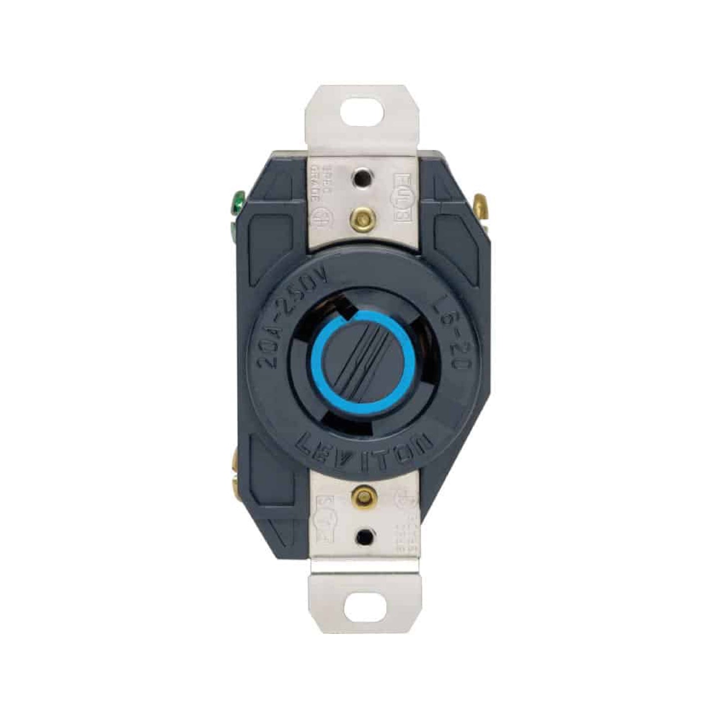 Contacto de media vuelta 20A 250V Nema Negro Leviton