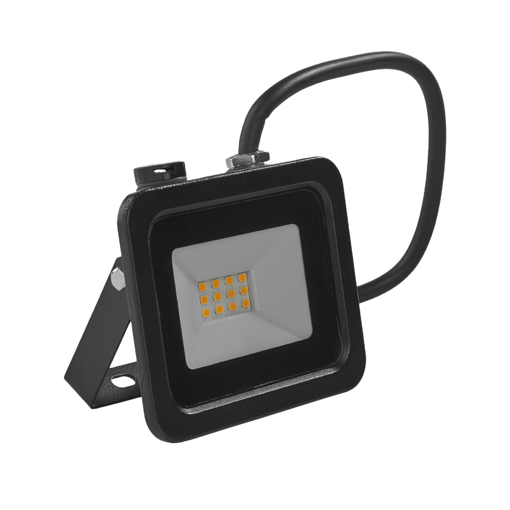 Reflector LED Luz cálida 10W IP65 Negro Illux