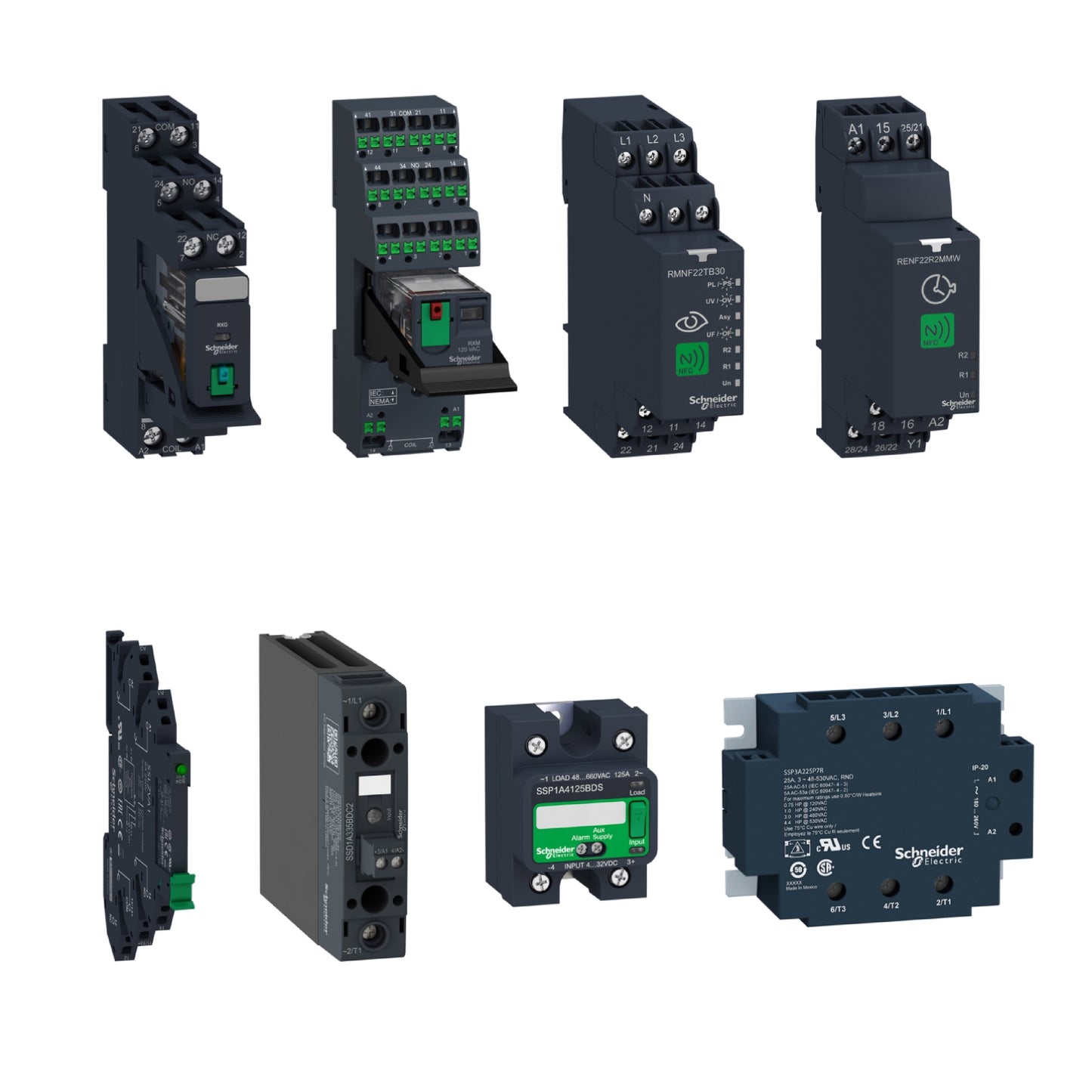 Relevador de Miniatura Enchufable-Harmony Rxm-2 CA-120 V CA-LED Schneider Electric RXM2AB2F7