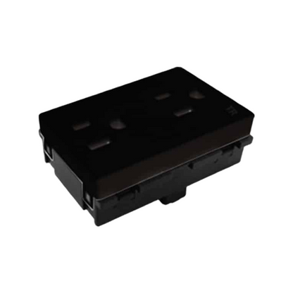 Receptaculo dúplex 2P+T 15A 127VCA Negro Royer