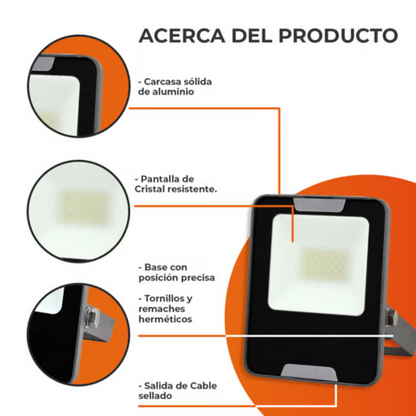 Reflector LED Luz Cálida 20W Negro Zibal II Tecnolite