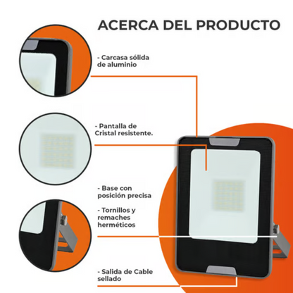 Reflector LED Luz Cálida 30W Negro Zibal III Tecnolite