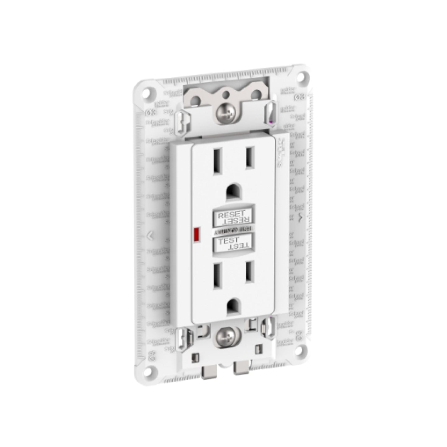 Chasis Armado con Contacto Dúplex Blanco GFCI 2P+T 15A Orion Schneider Electric S703270045