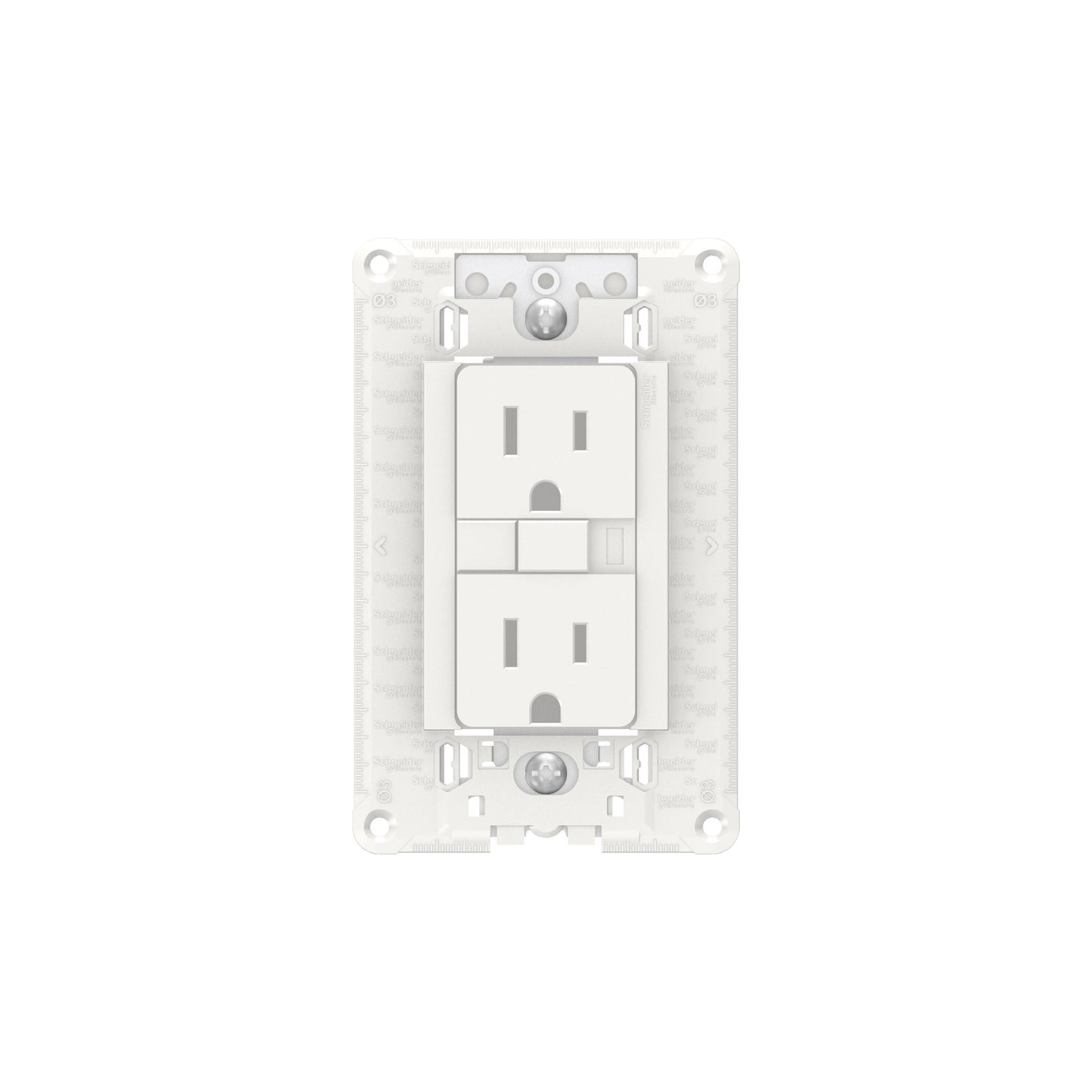 Chasis Armado con Contacto Dúplex Blanco GFCI 2P+T 15A Orion Schneider Electric S703270045