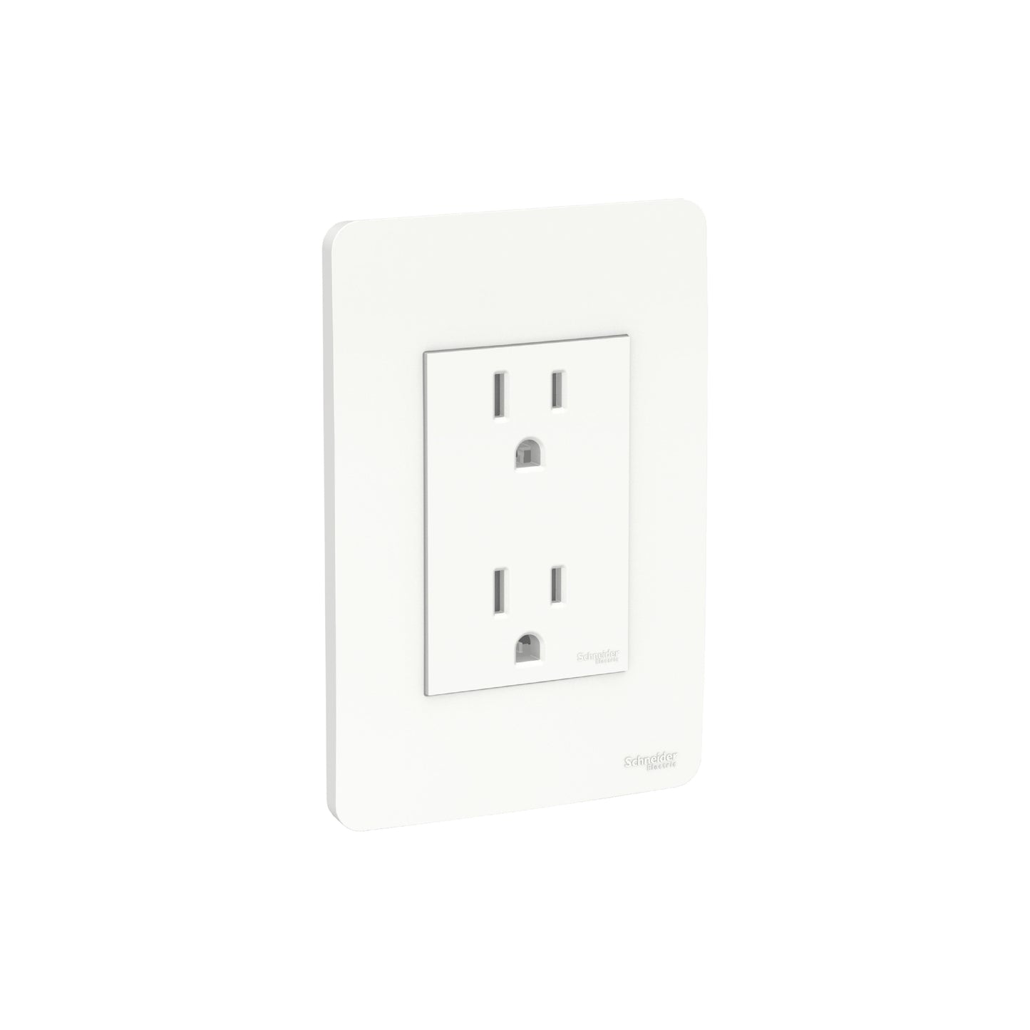 Contacto Dúplex con Placa Orion de 2 Polos + Tierra, 15A, 250 VCA, Color Blanco Schneider Electric S71322004