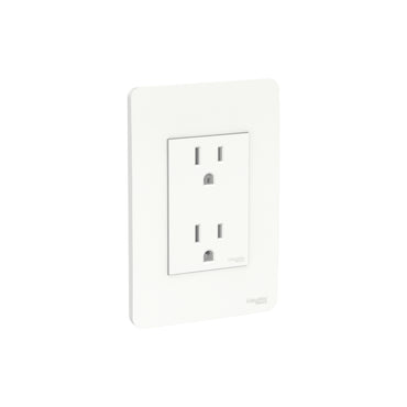 Contacto Dúplex con Placa Orion de 2 Polos + Tierra, 15A, 250 VCA, Color Blanco Schneider Electric S71322004