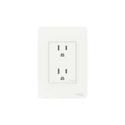 Contacto Dúplex con Placa Orion de 2 Polos + Tierra, 15A, 250 VCA, Color Blanco Schneider Electric S71322004