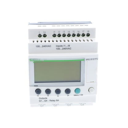 Compact Smart Relay Zelio Logic-12 I o-100..240 V AC-Clock-Display Schneider Electric SR2B121FU