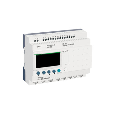 Compact Smart Relay Zelio Logic-20 I o-24 V DC-Clock-Display Schneider Electric SR2B201BD